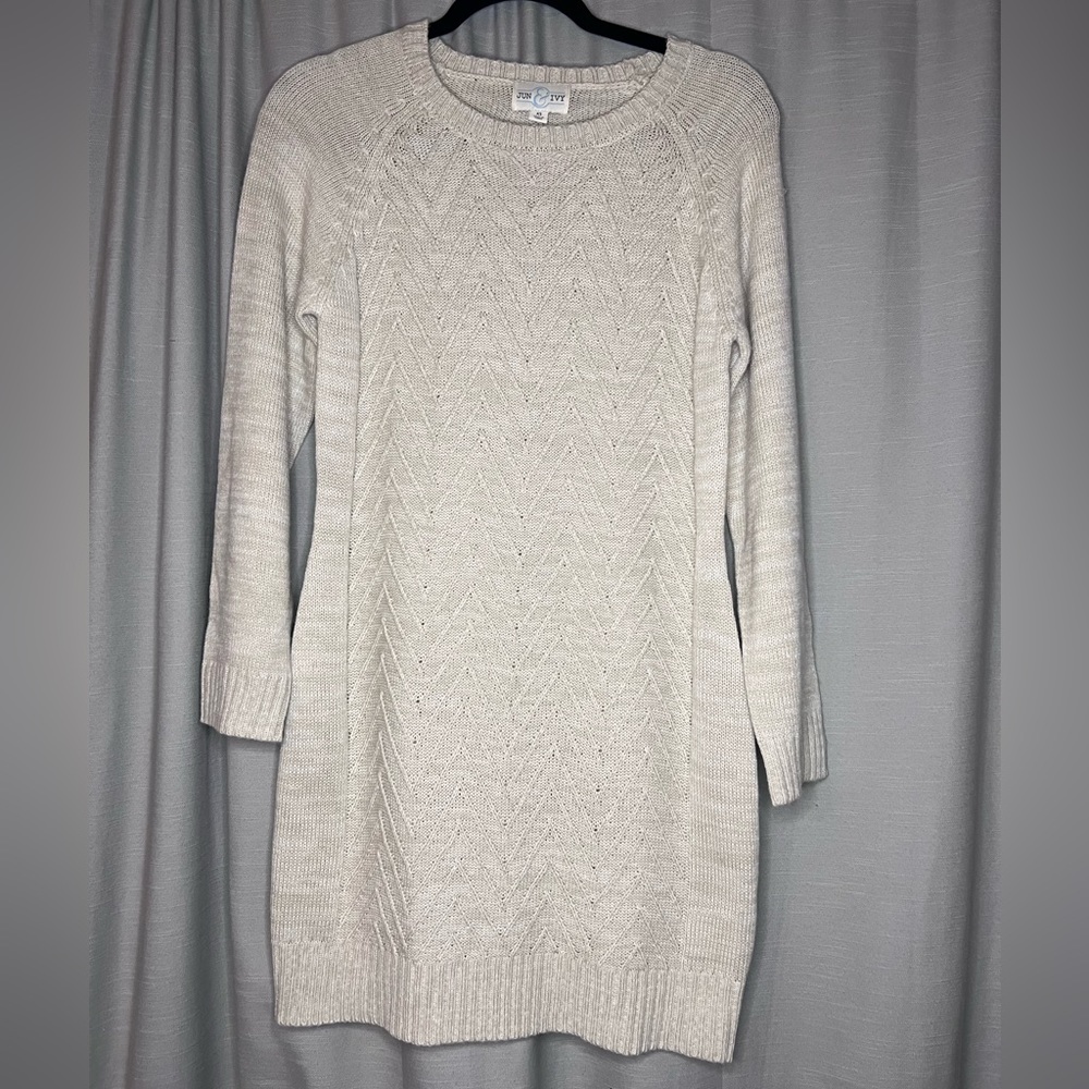Jun&Ivy XS Cream Colored Knit Dress
